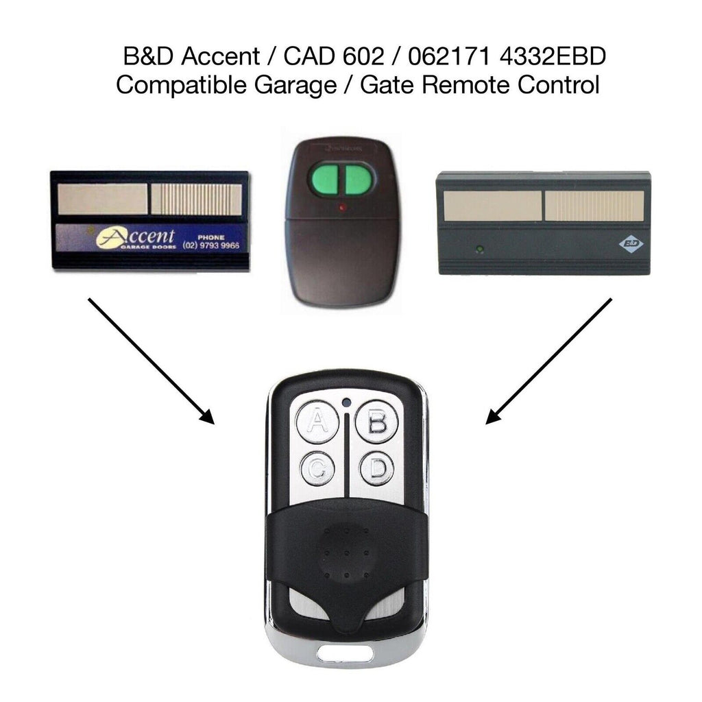 B&D ACCENT / CAD602 / 062171 9 switches Garage&Gate Remote Control ...