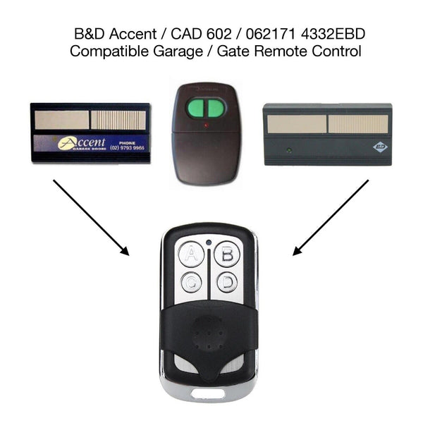 B&D ACCENT / CAD602 / 062171 9 switches Garage&Gate Remote Control